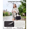 BAGSMART Canvas Tote Bag for Women, Work Tote Bag with Zipper, Crossbody Handbag for Travel Teacher Nurse(Navy)