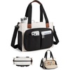 BAGSMART Canvas Tote Bag for Women, Work Tote Bag with Zipper, Crossbody Handbag for Travel Teacher Nurse(Black)