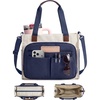 BAGSMART Canvas Tote Bag for Women, Work Tote Bag with Zipper, Crossbody Handbag for Travel Teacher Nurse(Deep Blue)
