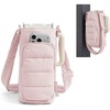 BAGSMART Magnetic 40oz Water Bottle Holder with Strap, Crossbody Purse Gym Accessories for Women(Pink)