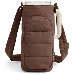BAGSMART Magnetic 40oz Water Bottle Holder with Strap, Crossbody Purse Gym Accessories for Women(Chocolate)