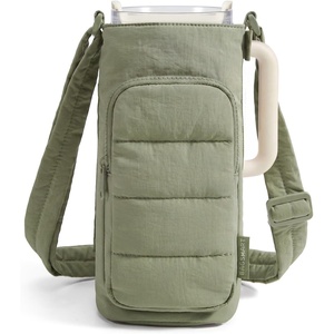 BAGSMART Magnetic 40oz Water Bottle Holder with Strap, Crossbody Purse Gym Accessories for Women(Green)