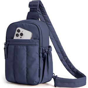BAGSMART Small Crossbody Bags for Women, Puffer Sling Bag Fanny Packs, Purses Hobo Handbag for Daily Travel Hiking(Navy)
