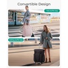 BAGSMART Rolling Duffle Bag with Wheels, 35L Carry on Travel Bag with Detachable Wheels, PVC Wet Pocket Duffle Bag with Handle