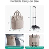 BAGSMART Rolling Duffle Bag with Wheels, 35L Carry on Travel Bag with Detachable Wheels, PVC Wet Pocket Duffle Bag with Handle
