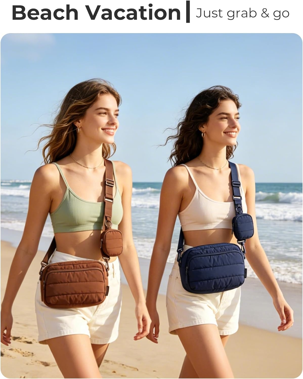 image:imageBAGSMART Small Crossbody Bags for Women Puffer Purse with Cute Pouch Hobo Shoulder Handbag for Daily Casual Travel WorkCoffee Brown