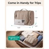 BAGSMART Travel Toiletry Bag for Women, Puffy Hanging Toiletry Bag with Hook, Water-resistant Toiletry Organizer for Full Sized Toiletries (Olive green)(Coffee Brown)
