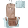 BAGSMART Travel Toiletry Bag for Women, Puffy Hanging Toiletry Bag with Hook, Water-resistant Toiletry Organizer for Full Sized Toiletries (Olive green)(Baby Blue)