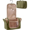 BAGSMART Travel Toiletry Bag for Women, Puffy Hanging Toiletry Bag with Hook, Water-resistant Toiletry Organizer for Full Sized Toiletries (Olive green)(Olive Green)