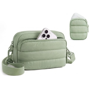 BAGSMART Small Crossbody Bags for Women, Puffer Purse with Cute Pouch, Hobo Shoulder Handbag for Daily Casual Travel Work(Forest Green)