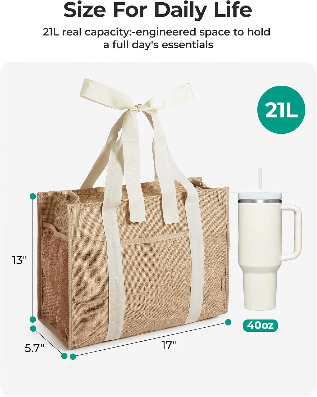 image:imageBAGSMART Custom DIY Beach Tote Bag for Women wMarkers Personalized Gift Large Beach Tote Secure Top Zipper Waterproof Coated Heavy Duty Carryall AllinOne DIY Kit HandsFree CrossbodySea Blue Stripes