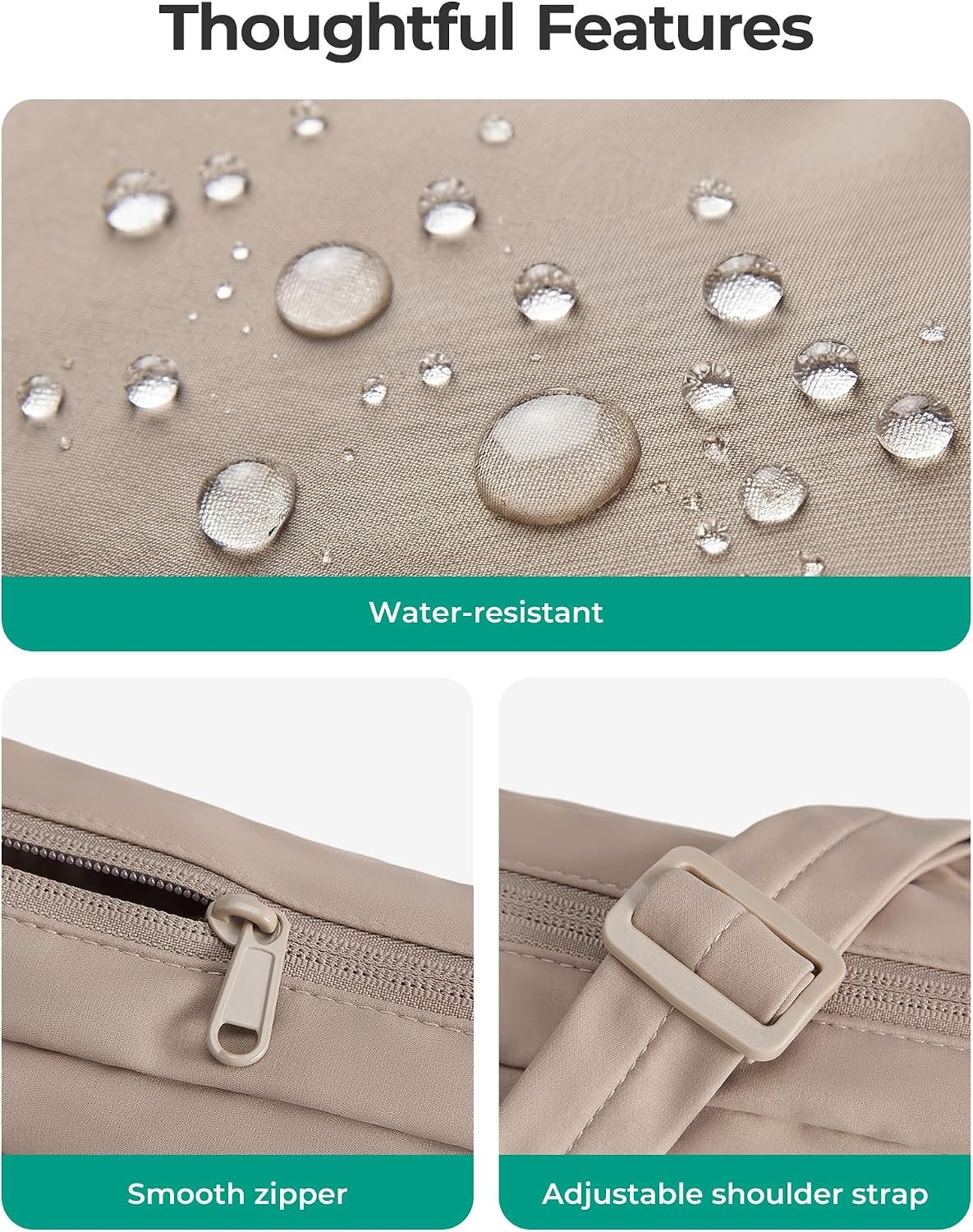 image:imageBAGSMART Foldable Crossbody Bags for Women Small Travel Purses 24L mini for daily travel campus waterresistant sling bag cute travel purse classic shoulder bagChocolate