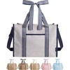 BAGSMART Custom DIY Beach Tote Bag for Women w/Markers, Personalized Gift | Large Beach Tote, Secure Top Zipper, Waterproof Coated, Heavy Duty Carryall, All-in-One DIY Kit, Hands-Free Crossbody,(Beige)