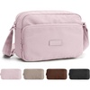 BAGSMART Foldable Crossbody Bags for Women, Small Travel Purses | 2.4L mini for daily travel campus, water-resistant sling bag, cute travel purse, classic shoulder bag(Pink)