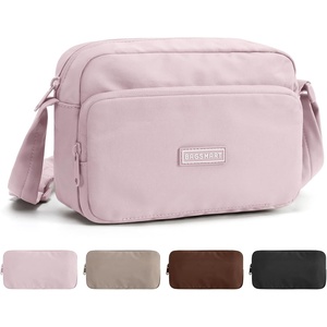 BAGSMART Foldable Crossbody Bags for Women, Small Travel Purses | 2.4L mini for daily travel campus, water-resistant sling bag, cute travel purse, classic shoulder bag(Pink)