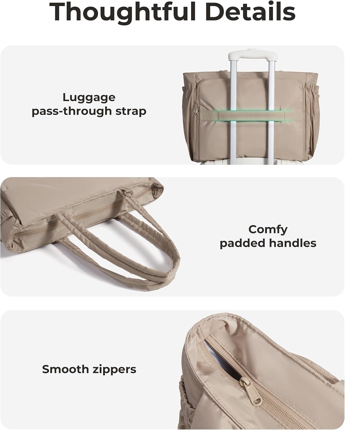image:imageBAGSMART Yoga Pilates Tote Bag for Women with Knotted Handle Gym Bag 23L lightweight amp waterproof shoulder sling bag gym bag with yoga mat holder for 156 Laptop ideal for work travelChocolate