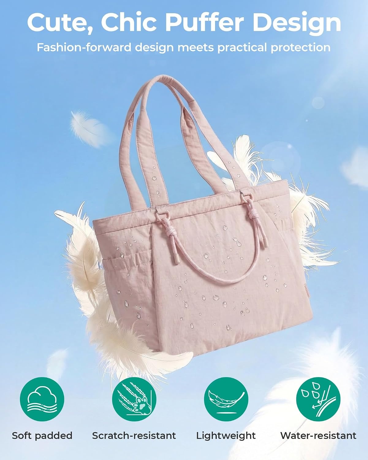 image:imageBAGSMART Yoga Pilates Tote Bag for Women with Knotted Handle Gym Bag 23L lightweight amp waterproof shoulder sling bag gym bag with yoga mat holder for 156 Laptop ideal for work travelCoffee Brown