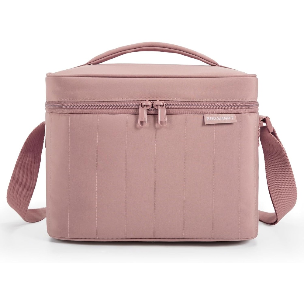 image:imageBAGSMART Lunch Box for Women Insulated Lunch Bag Leakproof Cute Adult Lightweight Quilted Reusable Cooler for Office Work Picnic Travel Lunch Tote with Adjustable Shoulder Strap Green CheckeredDusky pink