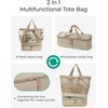 BAGSMART Beach Bag for Women, Mesh Tote Bags with Zipper, Sandproof Vacation Essentials with Cooler for Swim Cruise Pool(Beige-16.5’’l*7.9”w*19.3”h)