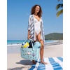 BAGSMART Beach Bag for Women, Water-resistant Rubber Tote Bag, Sandproof Vacation Essentials for Summer Swim Cruise Pool(A-baby Blue)