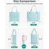 BAGSMART Beach Bag for Women, Water-resistant Rubber Tote Bag, Sandproof Vacation Essentials for Summer Swim Cruise Pool(Almond Birch)
