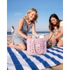 BAGSMART Beach Bag for Women, Water-resistant Rubber Tote Bag, Sandproof Vacation Essentials for Summer Swim Cruise Pool(Blush)