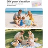 BAGSMART Beach Bag for Women, Water-resistant Rubber Tote Bag, Sandproof Vacation Essentials for Summer Swim Cruise Pool(Camel)