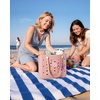 BAGSMART Beach Bag for Women, Water-resistant Rubber Tote Bag, Sandproof Vacation Essentials for Summer Swim Cruise Pool(Coral)