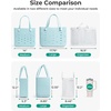 BAGSMART Beach Bag for Women, Water-resistant Rubber Tote Bag, Sandproof Vacation Essentials for Summer Swim Cruise Pool(Sky Blue)