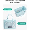 BAGSMART Beach Bag for Women, Water-resistant Rubber Tote Bag, Sandproof Vacation Essentials for Summer Swim Cruise Pool(Sky Blue)