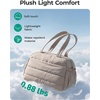 BAGSMART Gym Bag for Women, Lightweight Personal Item Travel Bag, Puffer Duffle Bag 2-PC Travel Bag, Quilted Carry On Weekender Overnight Bag, Puffy Duffel Bag for Travel, Water Resistant(Brown)(Baby Pink)