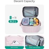 BAGSMART Lunch Box for Women, Insulated Lunch Bag Leakproof, Cute Adult Lightweight Quilted Reusable Cooler for Office Work Picnic Travel, Lunch Tote with Adjustable Shoulder Strap, Green Checkered(Coffee Brown)