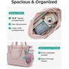 BAGSMART Yoga Pilates Tote Bag for Women with Knotted Handle, Gym Bag | 23L lightweight & waterproof shoulder sling bag, gym bag with yoga mat holder, for 15.6” Laptop, ideal for work travel(Baby Pink)