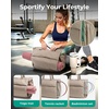 BAGSMART Yoga Pilates Tote Bag for Women with Knotted Handle, Gym Bag | 23L lightweight & waterproof shoulder sling bag, gym bag with yoga mat holder, for 15.6” Laptop, ideal for work travel(Blush)