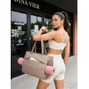 BAGSMART Yoga Pilates Tote Bag for Women with Knotted Handle, Gym Bag | 23L lightweight & waterproof shoulder sling bag, gym bag with yoga mat holder, for 15.6” Laptop, ideal for work travel(Camel)