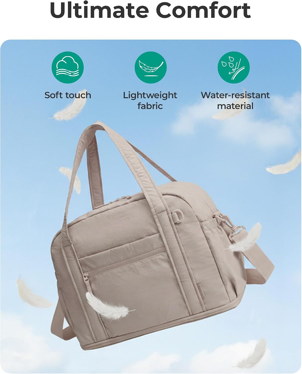 image:imageBAGSMART Expandable Personal Item Travel Bag Lightweight Gym Bag for Women 24L Weekender Travel Duffle with Toiletry Bag Carry on Overnight Duffel ChocolateNavy Blue