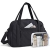 BAGSMART Expandable Personal Item Travel Bag, Lightweight Gym Bag for Women, 24L Weekender Travel Duffle with Toiletry Bag, Carry on Overnight Duffel, Chocolate(Black)