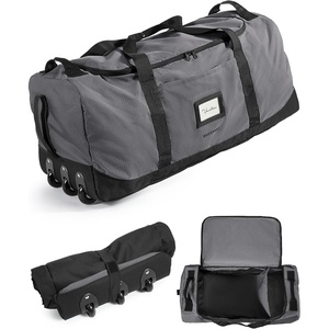 BAGSMART 83L Foldable Travel Bag, Large Duffle Bag for Travel, Weekender Duffel Luggage Bag for Sport College Camping, Water Resistant, Brown(Dark Gray)