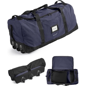 BAGSMART 83L Foldable Travel Bag, Large Duffle Bag for Travel, Weekender Duffel Luggage Bag for Sport College Camping, Water Resistant, Brown(Navy Blue)