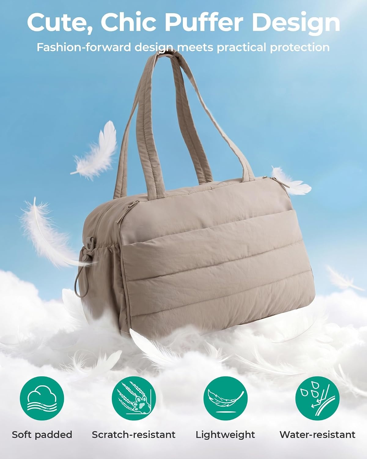 image:imageBAGSMART 2 Set Gym Bag for Women Yoga Bag with Water Bottle Holder Camel For yoga travel sports dance 25L pilates bag overnight duffle bagChocolate