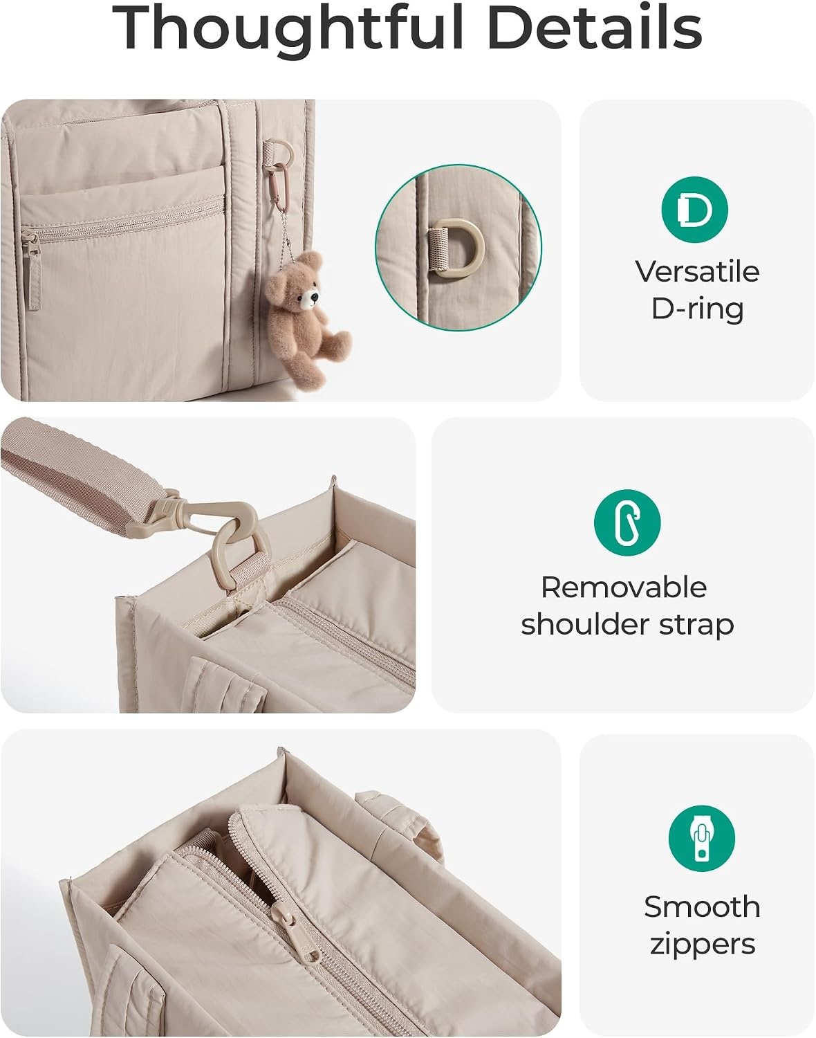 image:imageBAGSMART Boxy Tote Bag for Women Crossbody Bag with Zipper Crush Bow Purses for Travel Work CollegeNavy