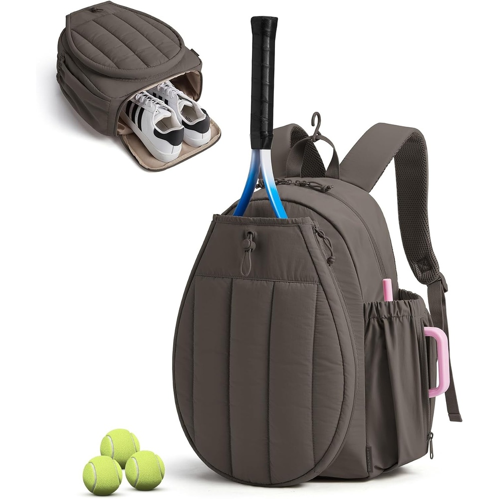 image:imageBAGSMART Tennis Gym Bag for Women 3in1 Sports Duffle Sling Backpack Fits 40oz Tumblers 156 Laptop amp Shoes Converts to a Gym Duffle Travel Sling or Court Backpack for 2 RacketsPaddlesOCharcoal Gray