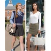 BAGSMART Boxy Tote Bag for Women, Crossbody Bag with Zipper, Crush Bow Purses for Travel Work College(Classic)