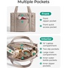 BAGSMART Boxy Tote Bag for Women, Crossbody Bag with Zipper, Crush Bow Purses for Travel Work College(Cream)