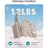 BAGSMART Boxy Tote Bag for Women, Crossbody Bag with Zipper, Crush Bow Purses for Travel Work College(Deep Marina)