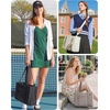 BAGSMART Boxy Tote Bag for Women, Crossbody Bag with Zipper, Crush Bow Purses for Travel Work College(Navy)