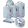 BAGSMART 6 Set Packing Cubes for Travel with Budget Airline Neck Pillow | Travel essentials, Premium Taslan luggage organizers for all suitcases, Ultimate budget airline hack, 100% Personal item safe(Dawn Blue)