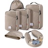 BAGSMART 6 Set Packing Cubes for Travel with Budget Airline Neck Pillow | Travel essentials, Premium Taslan luggage organizers for all suitcases, Ultimate budget airline hack, 100% Personal item safe(Camal)