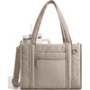 BAGSMART Boxy Tote Bag for Women, Crossbody Bag with Zipper, Crush Bow Purses for Travel Work College(Camel)