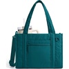 BAGSMART Boxy Tote Bag for Women, Crossbody Bag with Zipper, Crush Bow Purses for Travel Work College(Deep Marina)